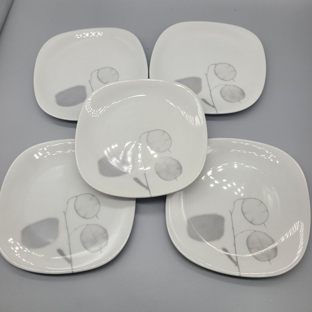 BLOCK LANGENTHAL Set (5) Side Plates Switzerland Shadows Transition 1970 6.25”